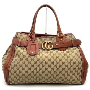 GUCCI Brown Leather Tote Bag